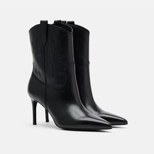 Marc Nolan Women's Jolene Black Leather Stiletto Ankle Boots